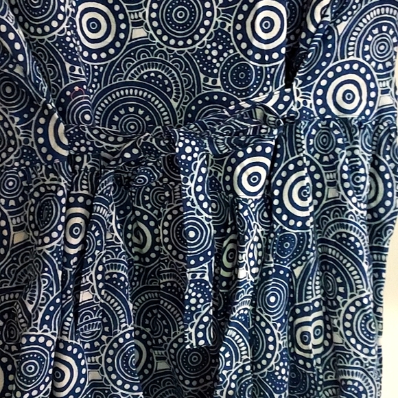 Indigo print Kurti maxi dress long jacket - Picture 2 of 8